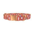 Surfboard Pattern Dog Collar - metal rose gold