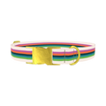 Multicolor Stripe Dog Collar - metal gold