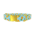 Blue Pineapple Dog Collar - metal rose gold