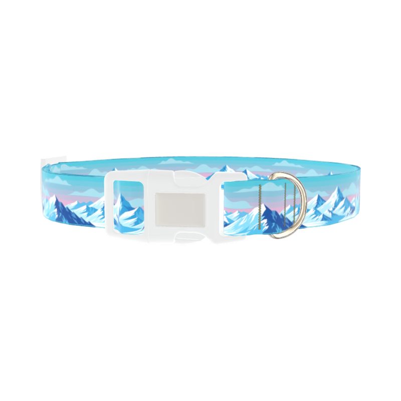Arctic Mountain Dog Collar - plastic silver