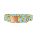 Blue Pineapple Dog Collar - metal silver
