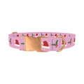 Christmas Santa Hat Dog Collar - metal rose gold