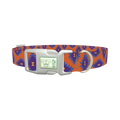 Orange Geometric Diamond Dog Collar - plastic silver