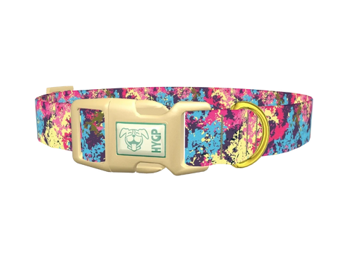 Abstract Paint Splatter Dog Collar