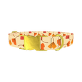 Ginkgo Leaf Pattern Dog Collar - metal gold