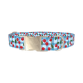 Gingham Cherry Dog Collar - metal silver