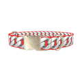 Silver Chain Red Dog Collar - metal silver