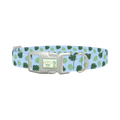 Tropical Hibiscus Dog Collar - plastic silver