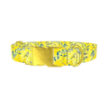 Yellow Abstract Dog Collar - metal gold