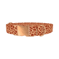 Giraffe Print Dog Collar - metal rose gold
