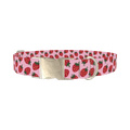 Pink Strawberry Dog Collar - metal silver