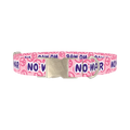 Peace Symbol Pink Dog Collar - metal silver