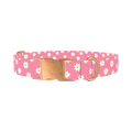 White Daisy Pink Dog Collar - metal rose gold