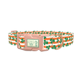 St. Patrick's Clover Stripe Dog Collar - plastic rose gold