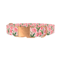 Pink Tulip Blossom Dog Collar - metal silver