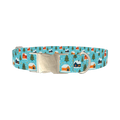Christmas Village Dog Collar - metal silver
