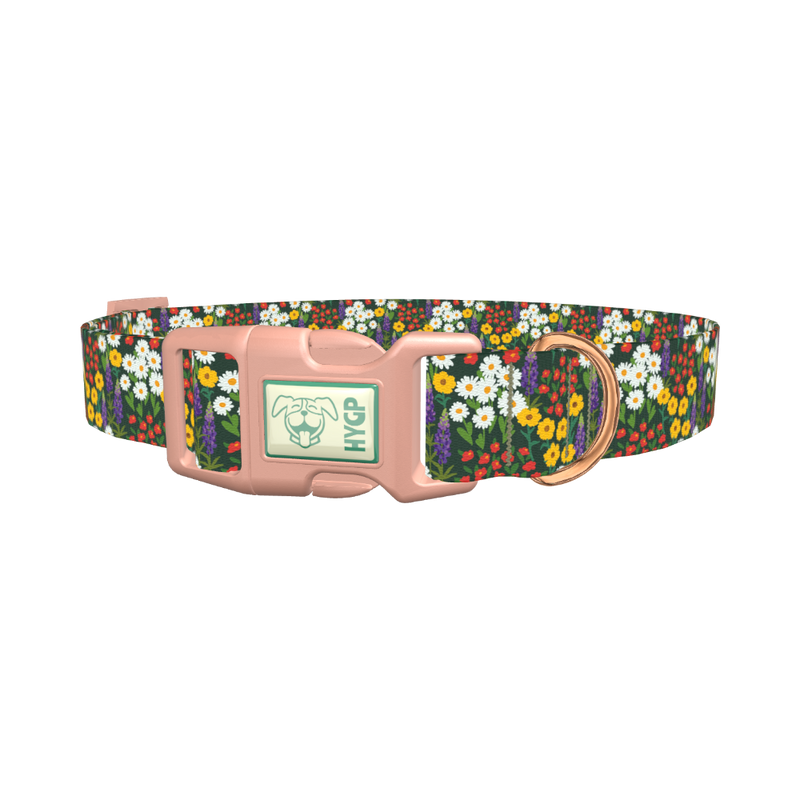 Meadow Bloom Dog Collar - plastic rose gold
