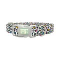 Colorful Leopard Dog Collar - plastic silver