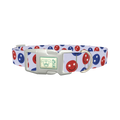 Patriotic Smiley Dog Collar - plastic silver