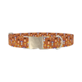 Green Mushroom Dog Collar - metal silver