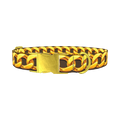 Brown Background Gold Chain Dog Collar - metal gold