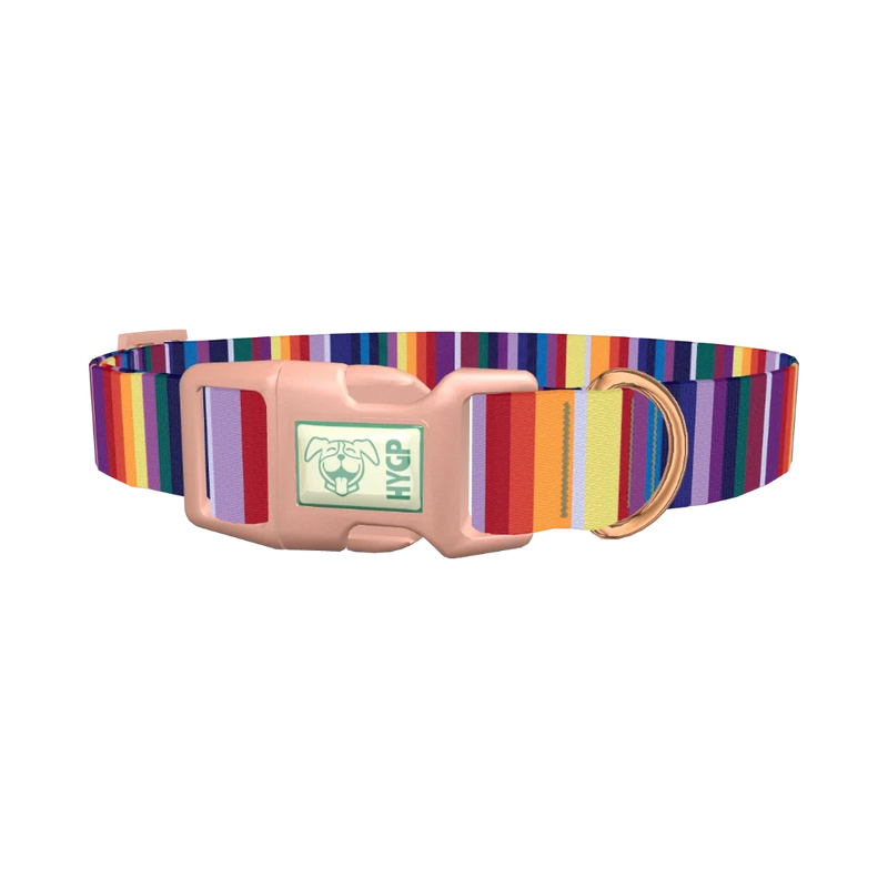 Colorful Mexican Stripe Dog Collar - plastic rose gold