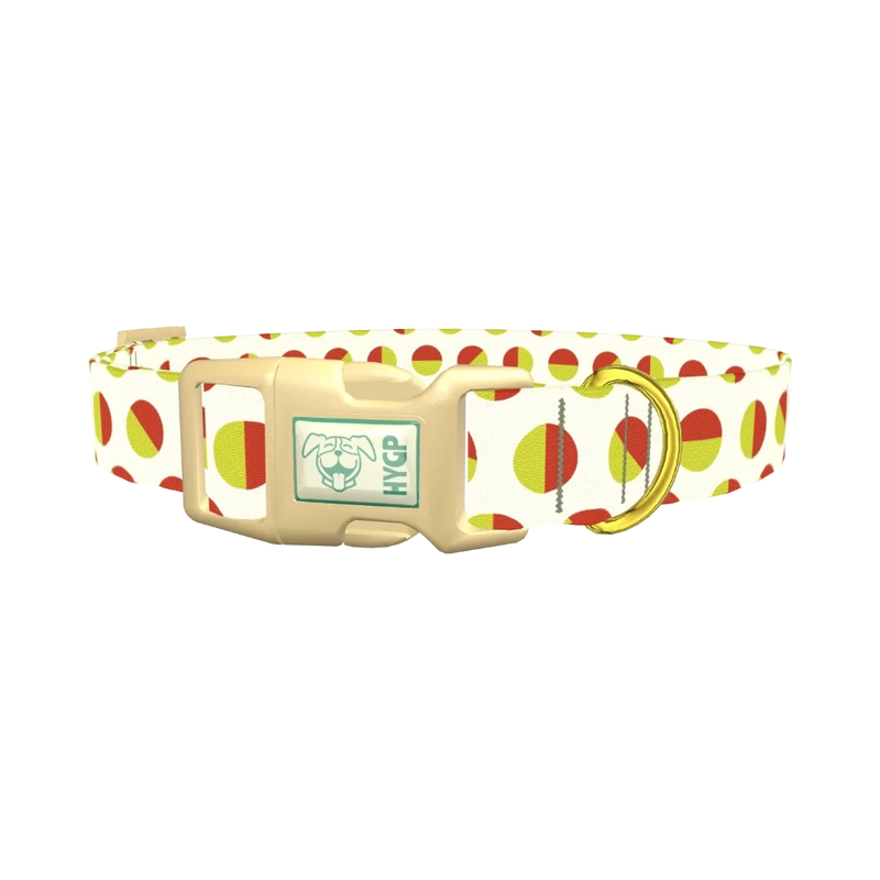 Geometric Polka Dot Dog Collar - plastic gold