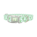 Green Bow Pattern Dog Collar - plastic silver