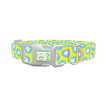 Blue Daisy Easter Egg Dog Collar - plastic silver
