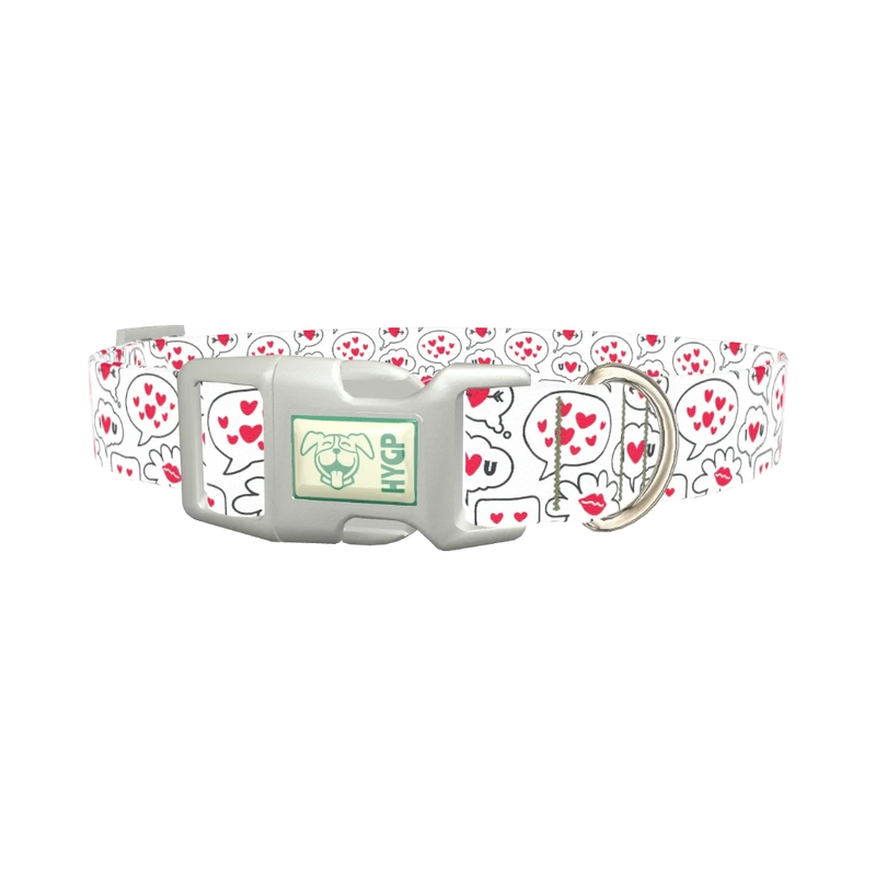 Romantic Speech Bubble Dog Collar - plastic silver