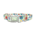 Floral Garden Dog Collar - plastic silver