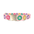 Colorful Donut Pattern Dog Collar - metal silver