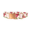 Striped Rose Pattern Dog Collar - metal rose gold