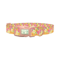 Floral Gerberas Dog Collar - plastic rose gold