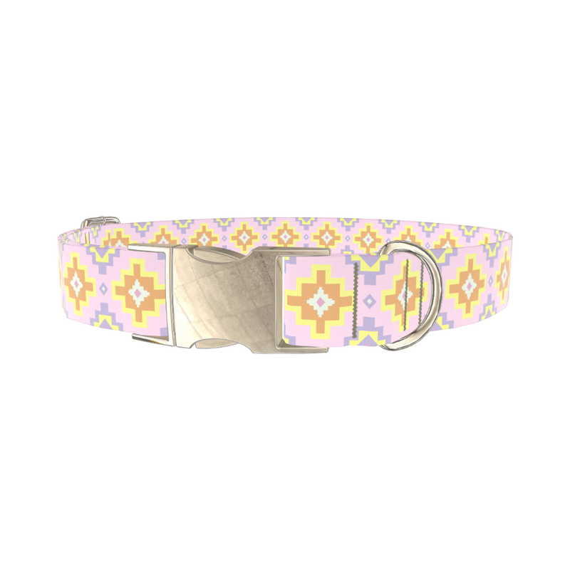 Pastel Geometric Dog Collar - metal gold