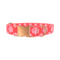 Coral Pattern Dog Collar - metal silver