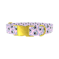 Floral Pansy Dog Collar - metal rose gold