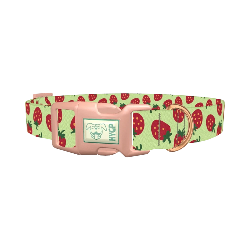 Strawberry Pattern Dog Collar - plastic rose gold