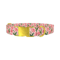 Pink Tulip Blossom Dog Collar - metal gold