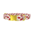 Red Pink Tulip Dog Collar - metal gold