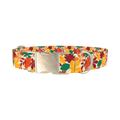 Multicolor Leaf Pattern Dog Collar - metal silver
