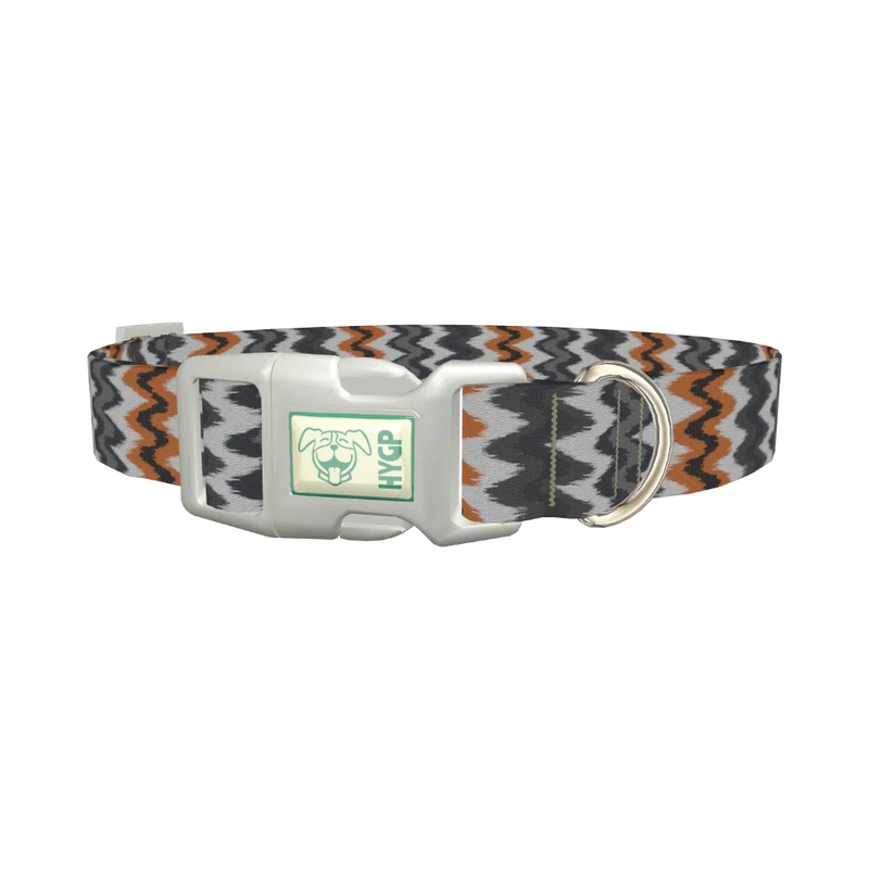 Tribal Ikat Dog Collar - plastic silver