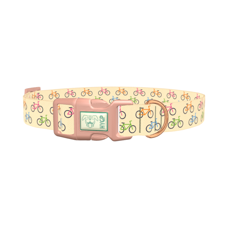 Colorful Bicycle Dog Collar - plastic rose gold