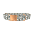 Deer and Cabin Forest Dog Collar - metal rose gold