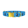 Blue Witch Sky Dog Collar - metal gold