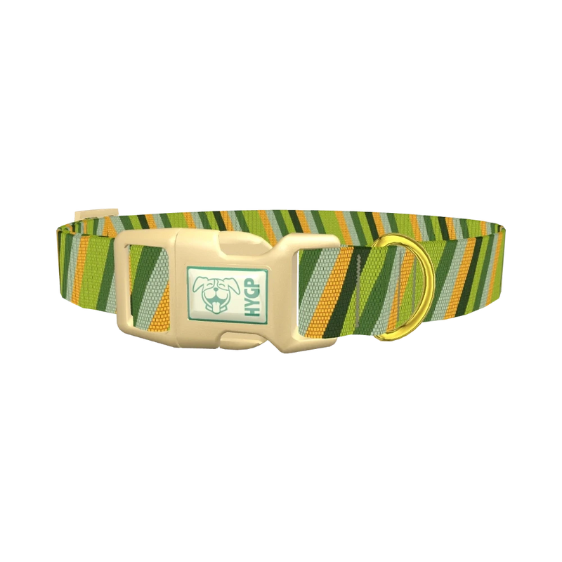 Geometric Diagonal Dog Collar - plastic gold