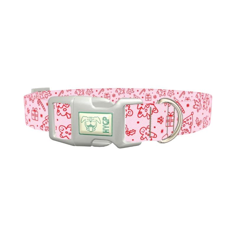 Christmas Holiday Dog Collar - plastic silver