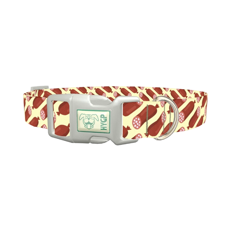 Geometric Sausage Dog Collar - plastic silver