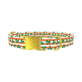 St. Patrick's Clover Stripe Dog Collar - metal gold
