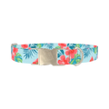 Multi Floral Hibiscus Dog Collar - metal silver